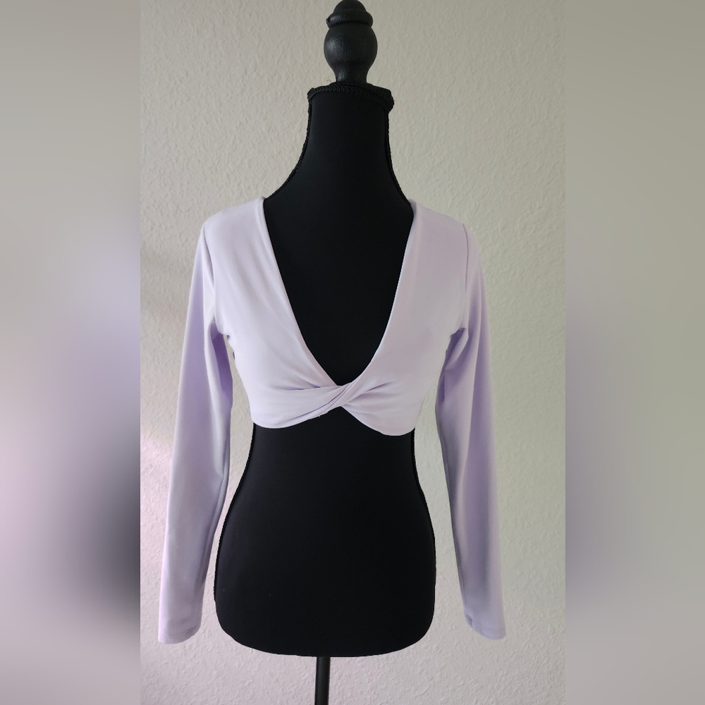 Fabletics Yasmin Long Sleeve Crop Athletic Top Blue size S